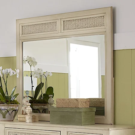 Transitional Mirror with Abaca-Woven Panels